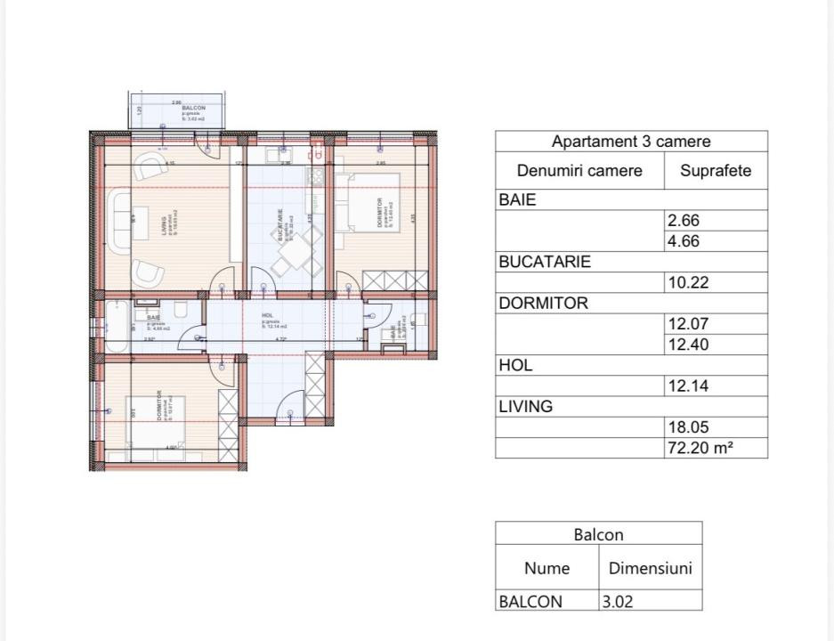 Apartament-3-Camere-Decomandat-Finalizat-72mp-Utili-Balcon-Parcare