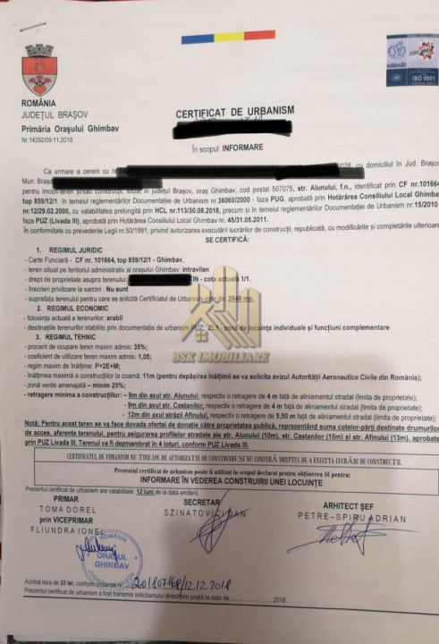 Teren intravilan Ghimbav