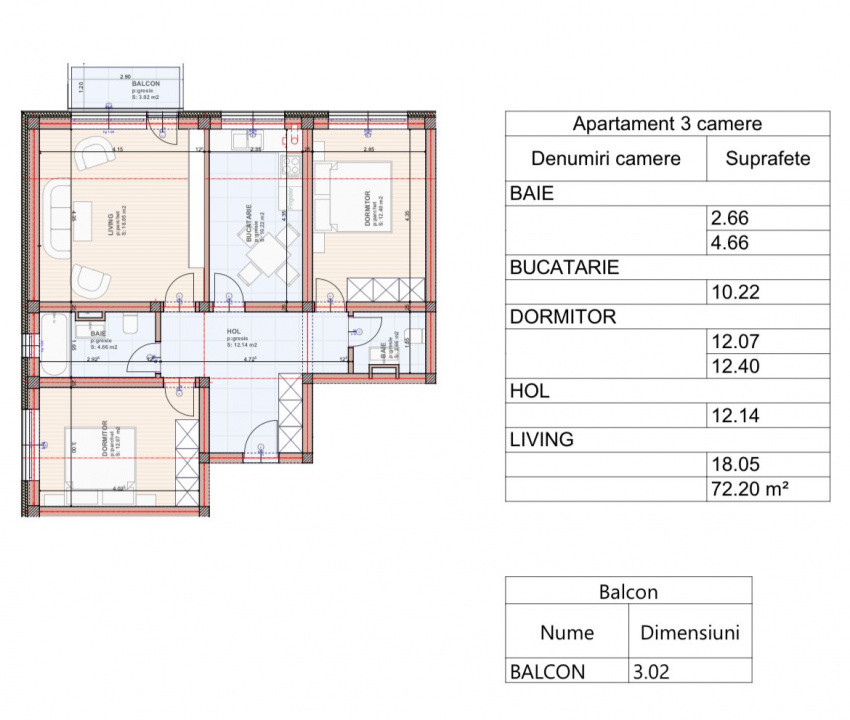 Apartament 3 camere Subcetate Comision 0